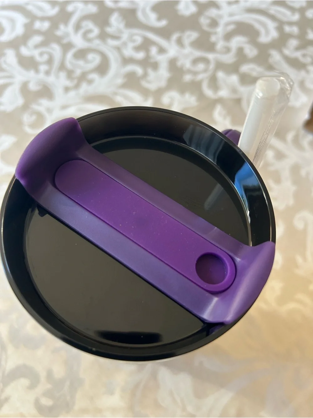 Iridescent Blue-Purple Travel Mug with Handle - Double-Wall Insulated